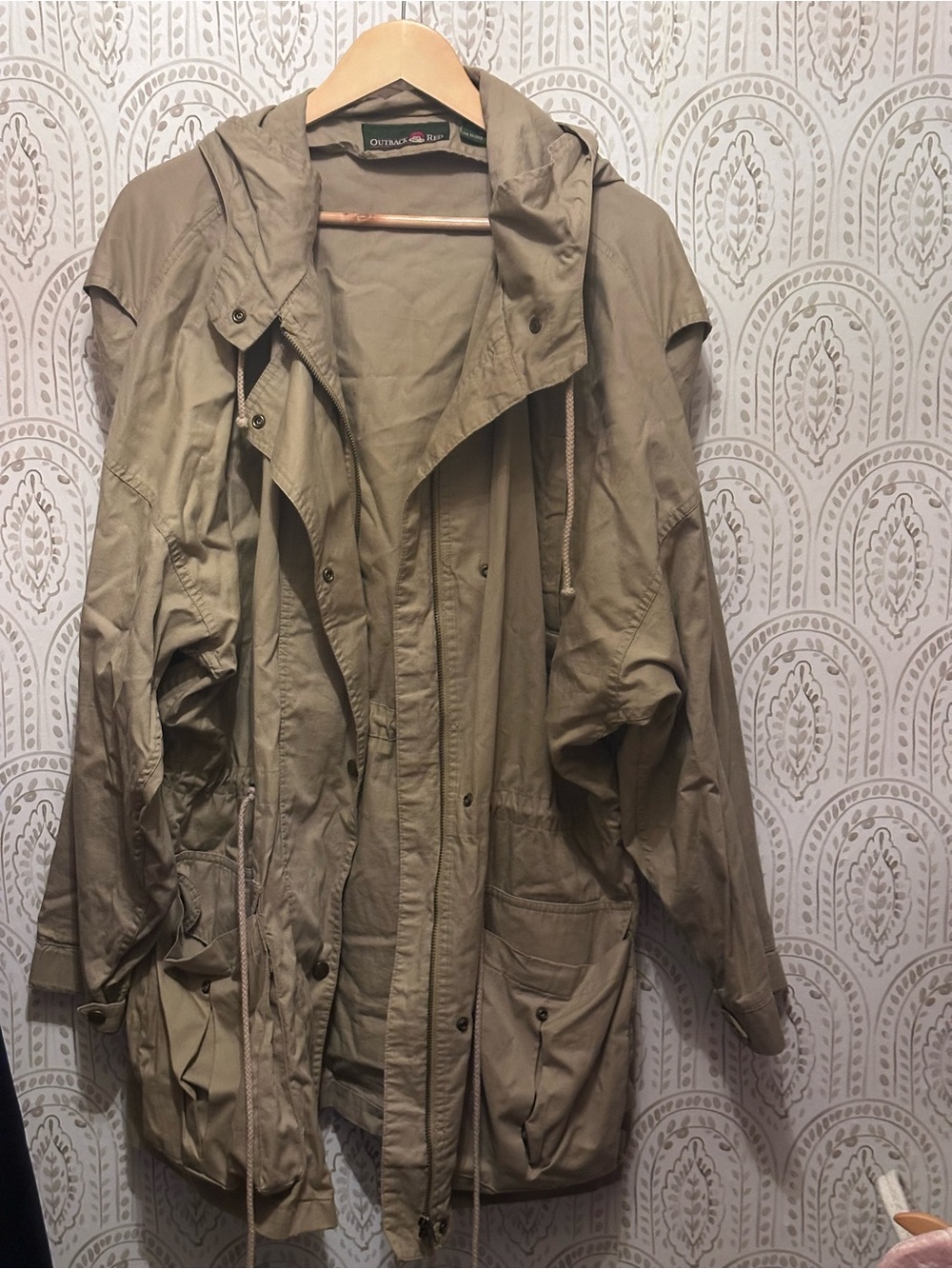 Vintage Outback Red Men's Olive Tan Hooded Field Jacket